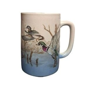 Vintage OTAGIRI Japan Coffee Tea Mug Lake Water Ducks Outdoor Nature